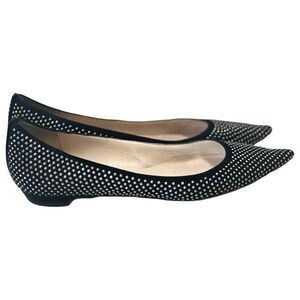 Jimmy Choo Women's Black Studded Pointed Toe Flats Size 5.5
